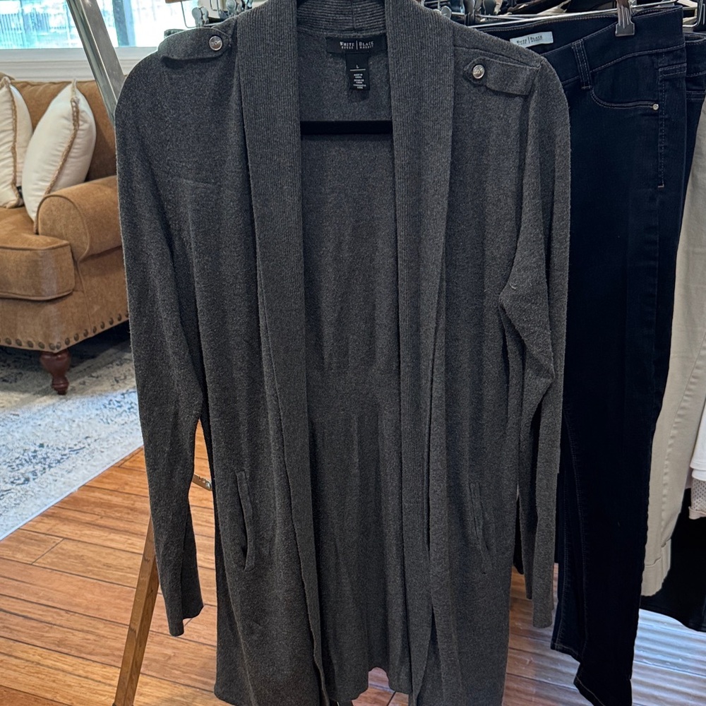 White House Black Market Gray Cardigan